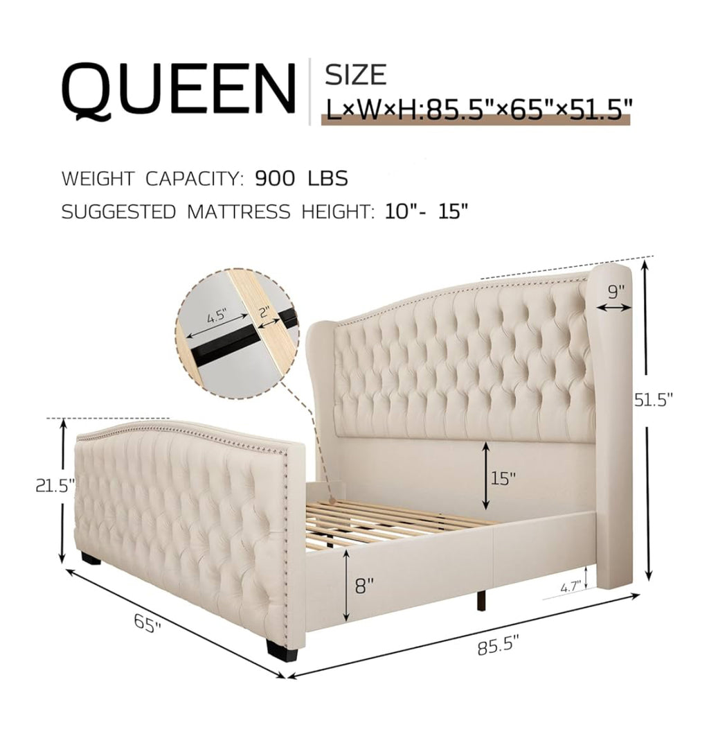 Jocisland Queen Platform Bed Frame